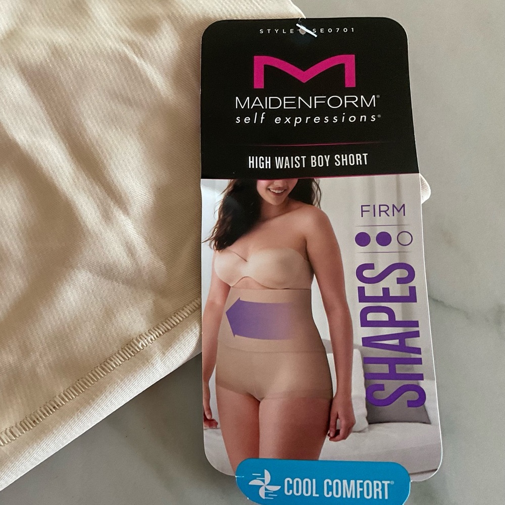 Maidenform High Waist Boy Short Firm Shapes Sz L NWT